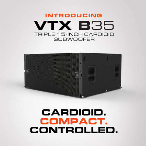 JBL Professional Expands VTX Series  with Debut of B35 Cardioid Subwoofers
