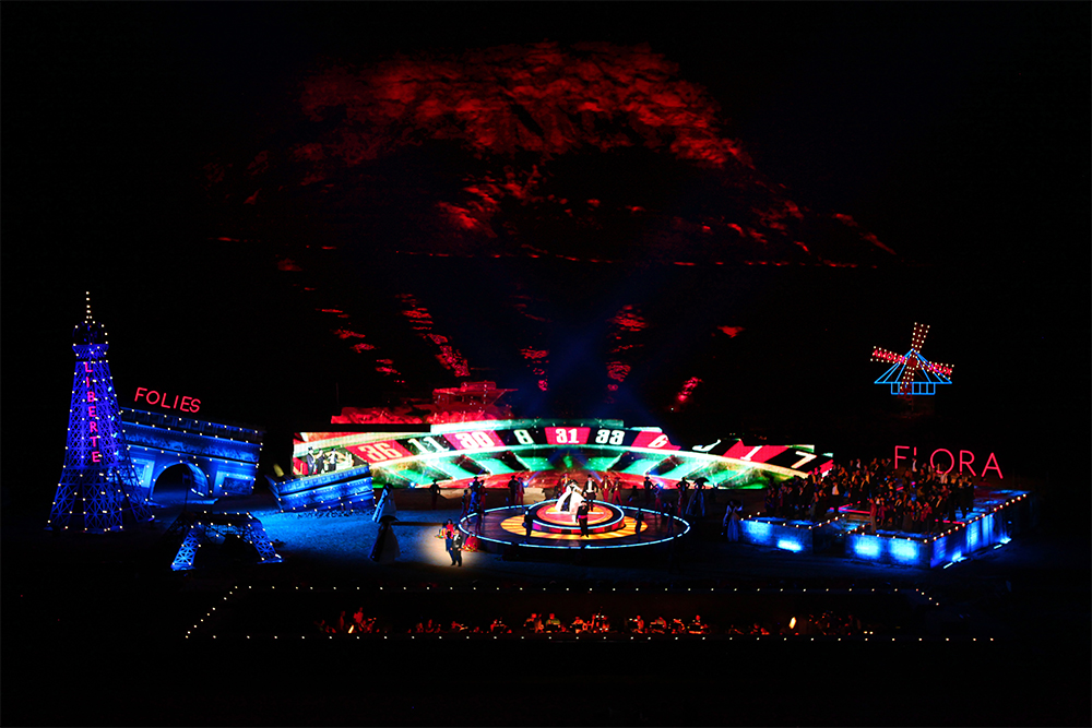 Stunning lighting backdrop on Mount Masada for Verdi’s La Traviata