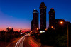 Russian Residential Complex lit up in Celebration of the World Cup Final