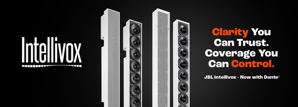 مكبرات صوت العمود الرقمية النشطة بتشكيل حزمة ذكية: JBL Professional تقدم Intellivox محدّثة