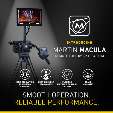 Martin Professional Introduces Martin Macula, A Brand-Agnostic Remote Follow Spot System with Premium Ergonomics