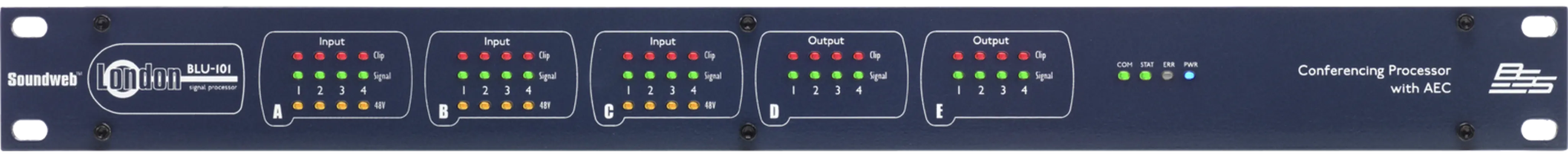 BSS BLU-101 Soundweb London 会議 プロセッサー BLU-101 | BSS Networked Audio Systems | Español