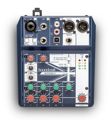 【超目玉】 Audio Professional - Soundcraft | Notepad-5 Mixers English | 配信機器・PA機器・レコーディング機器